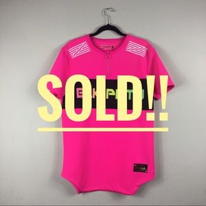 🎉HP🎉 Black Pyramid Pink & Black Zipper Shirt